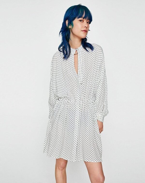 Polka dot shirt dress